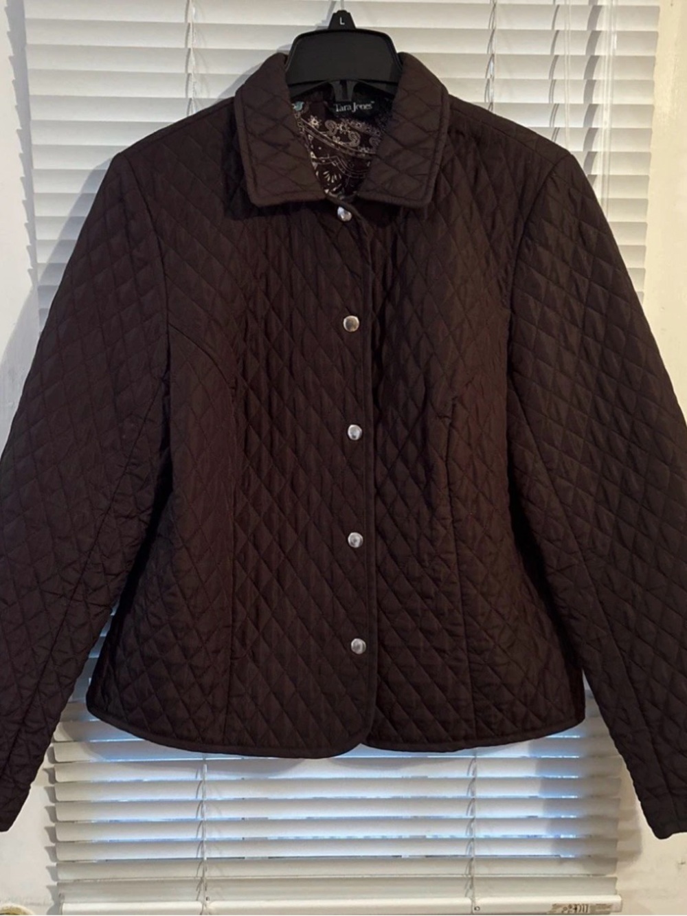 Classic Puffed Design Tara Jones Size 14Petite Quilted Brown Jacket Multi Season